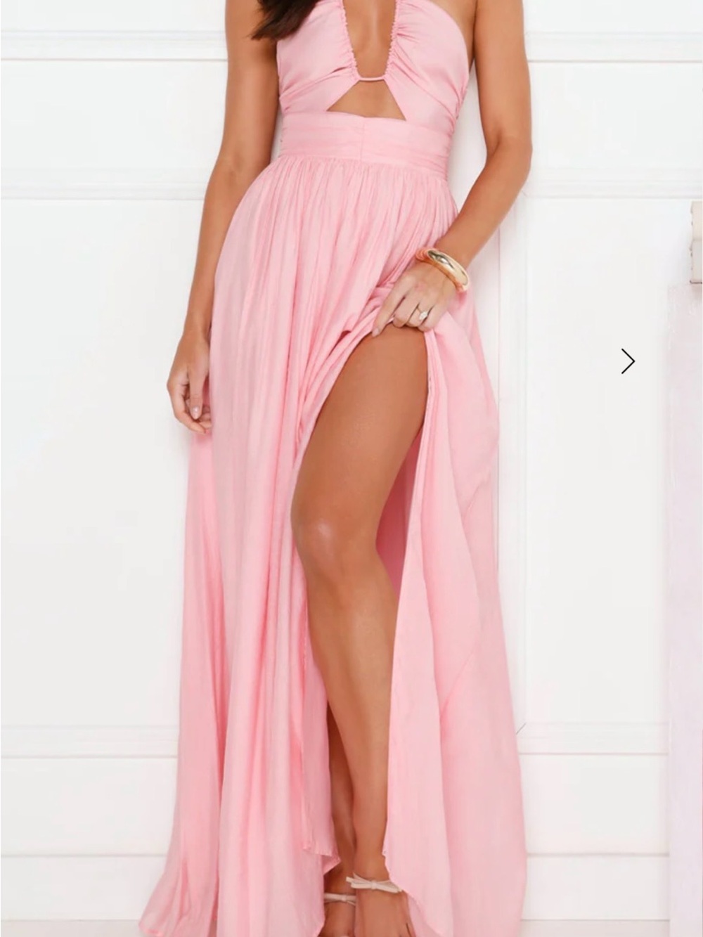 Hello Molly Pink Maxi Dress with High Slit